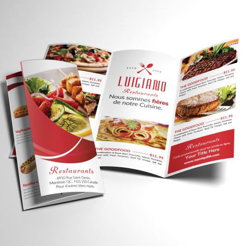 Access to Food Menu Trifold Design Resources
