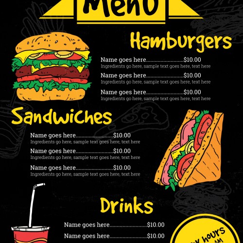 Fast Food Menu Design Access