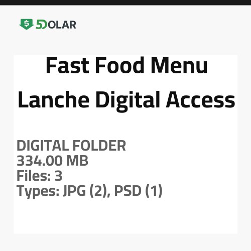 Fast Food Menu Lanche - Digital Access