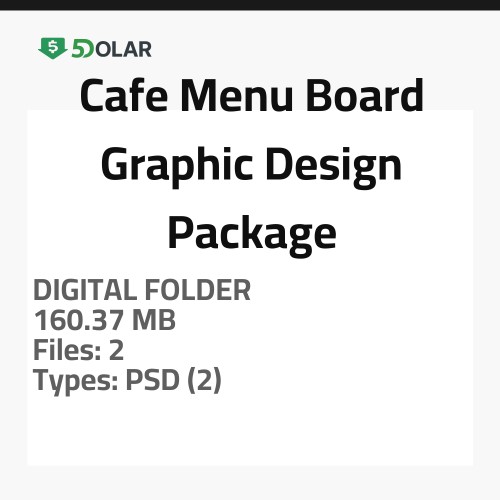 Cafe Menu Board Graphic Design Package