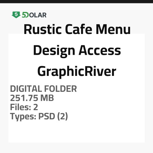 Rustic Cafe Menu Design Access - GraphicRiver Collection