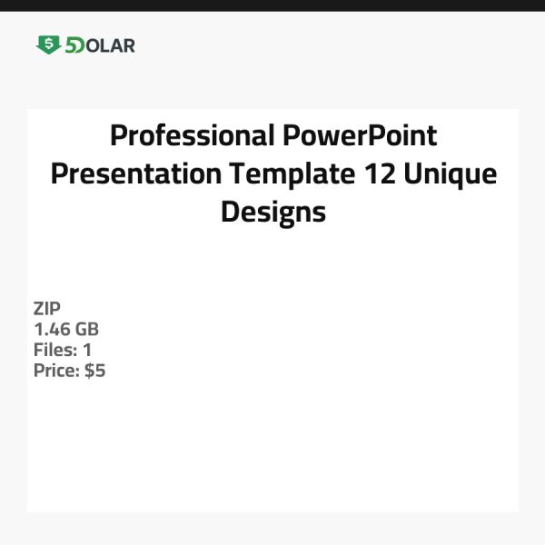 Professional PowerPoint Presentation Template - 12 Unique Designs