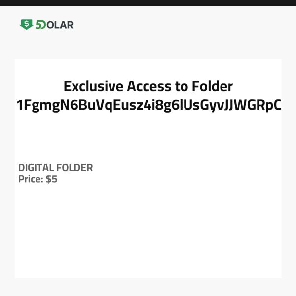 Exclusive Access to Folder 1FgmgN6BuVqEusz4i8g6lUsGyvJJWGRpC