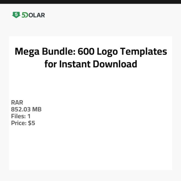 Mega Bundle: 600 Logo Templates for Instant Download