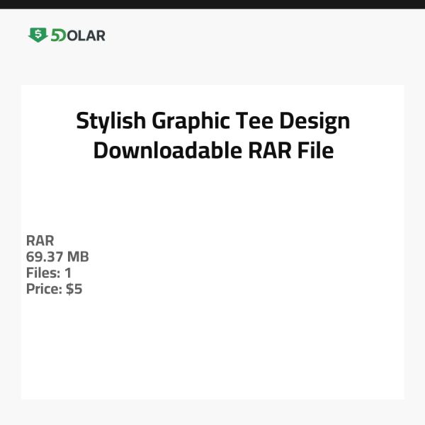 Stylish Graphic Tee Design - Downloadable RAR File