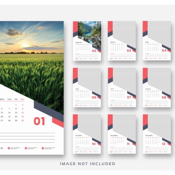 2021 Wandkalender PSD-Vorlagen - Zugriff auf Google Drive-Ordner