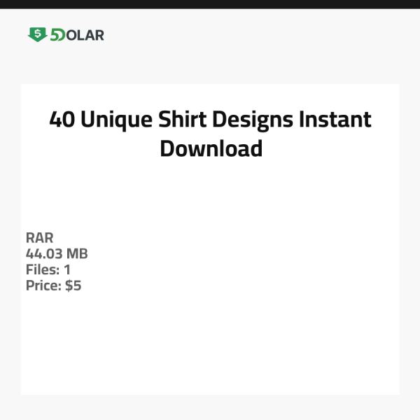 40 Einzigartige Shirt-Designs - Sofortiger Download