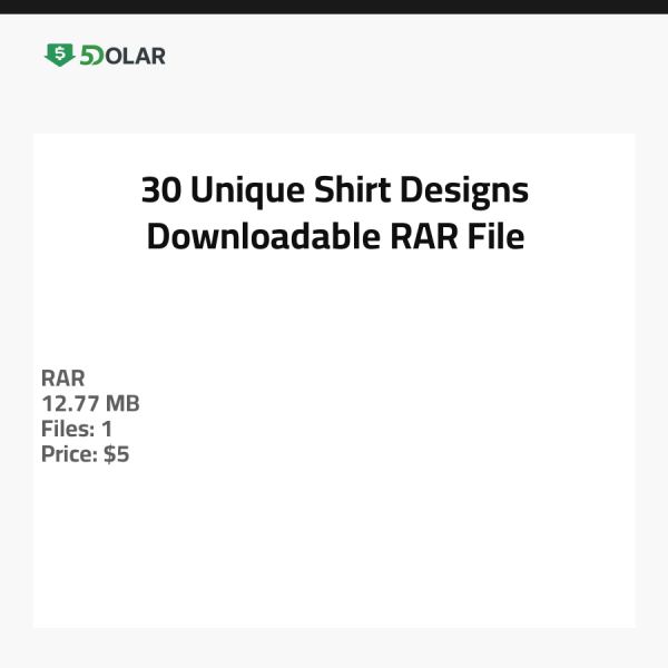 30 Einzigartige Shirt-Designs - Herunterladbare RAR-Datei