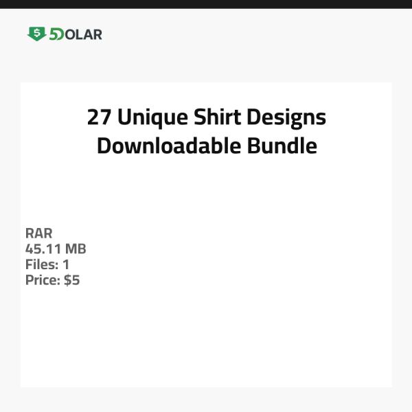 27 Einzigartige Shirt-Designs - Downloadbares Bundle