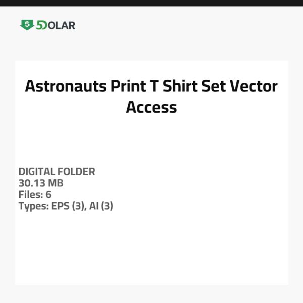 Astronauts Print T-Shirt Set Vector Access