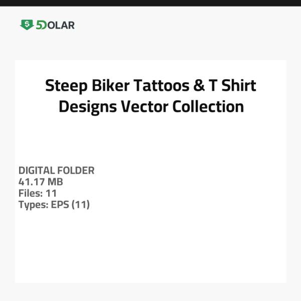 Steep Biker Tattoos & T-Shirt Designs - Vector Collection