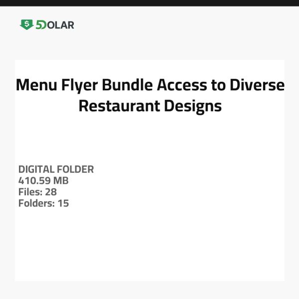 Menu Flyer Bundle - Access to Diverse Restaurant Designs