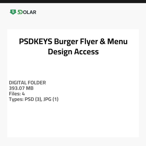 PSDKEYS Burger Flyer & Menu Design Access