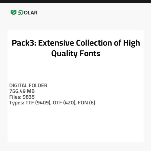 Pack3: مجموعة شاملة من الخطوط عالية الجودة