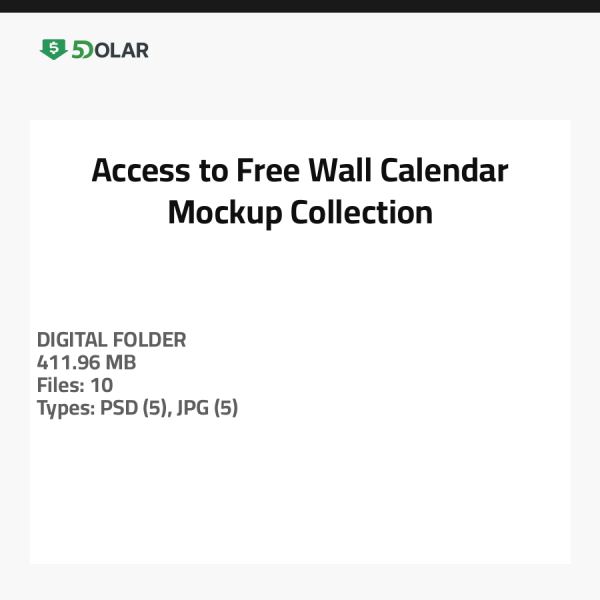 Access to Free Wall Calendar Mockup Collection