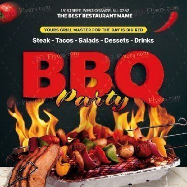 BBQ PSD Flyer Template Access