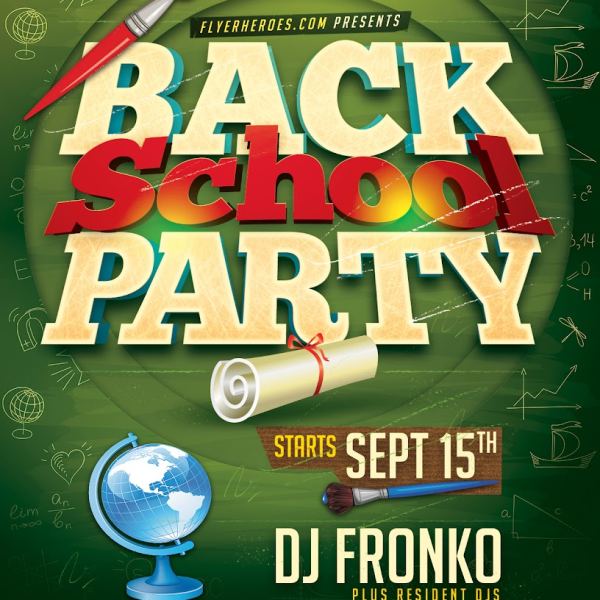 Back To School V5: Party Flyer Templates