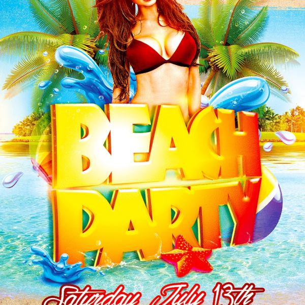 Beach Party Flyer Design Access