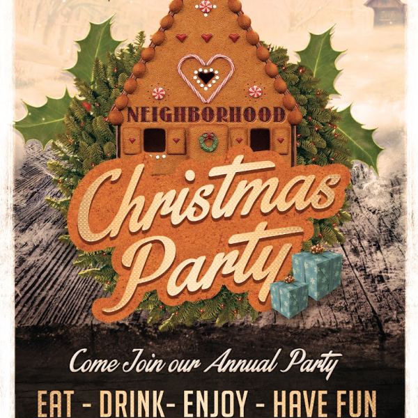 Neighborhood Christmas Party Access - Flyer Templates & PSDs