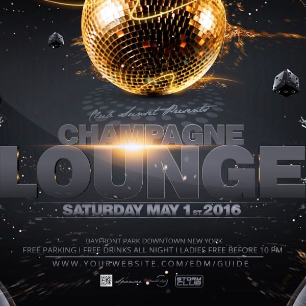 Champagne Party Flyer Design Package