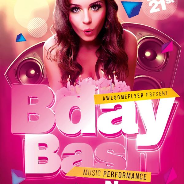 Bday Bash Flyer Template - Access Your Design Today!