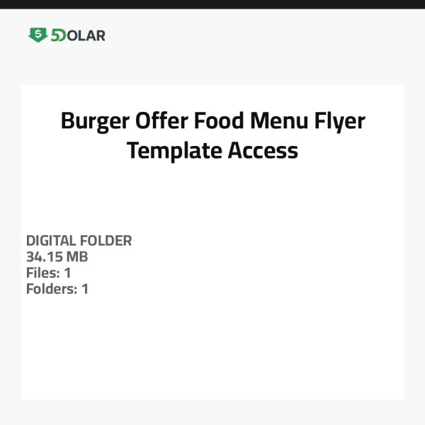Burger Offer Food Menu Flyer Template Access