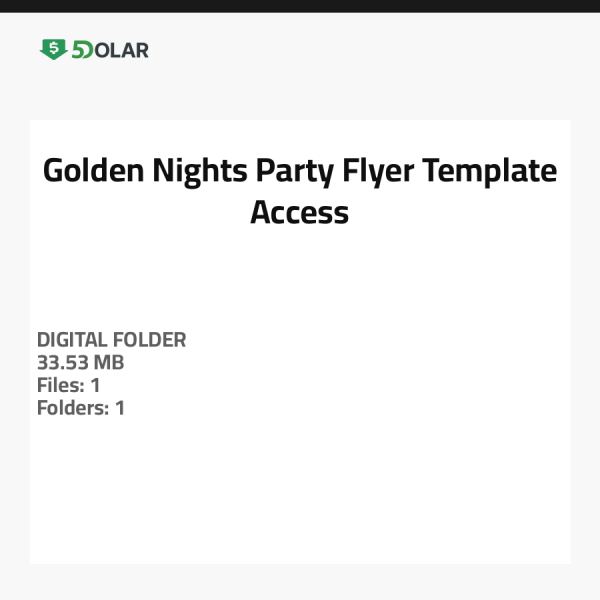 Golden Nights Party Flyer Template Access