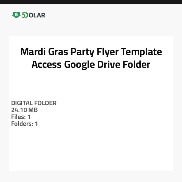 Mardi Gras Party Flyer Template - Access Google Drive Folder
