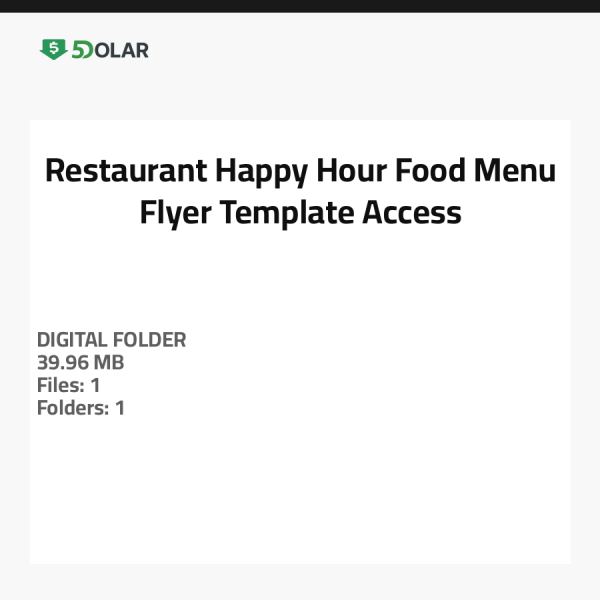 Restaurant Happy Hour Food Menu Flyer Template Access