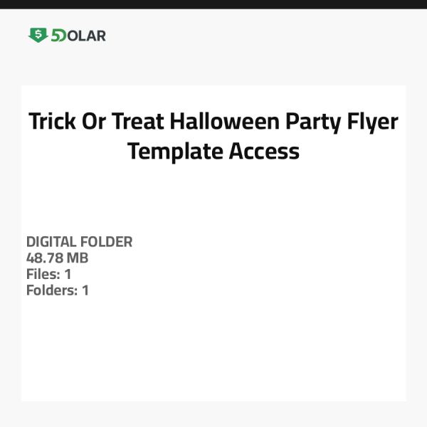 Trick-Or-Treat Halloween Party Flyer Template Access
