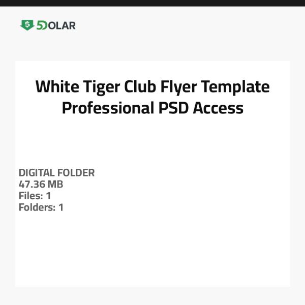White Tiger Club Flyer Template - Professional PSD Access