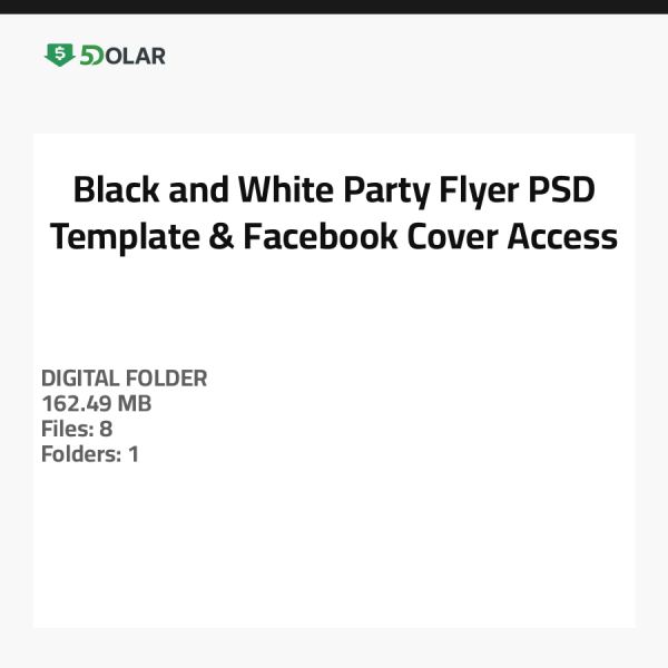 Black and White Party - Flyer PSD Template & Facebook Cover Access