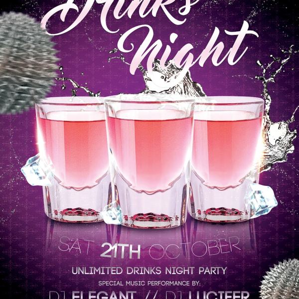 Drinks Night – Flyer PSD Template & Facebook Cover Access
