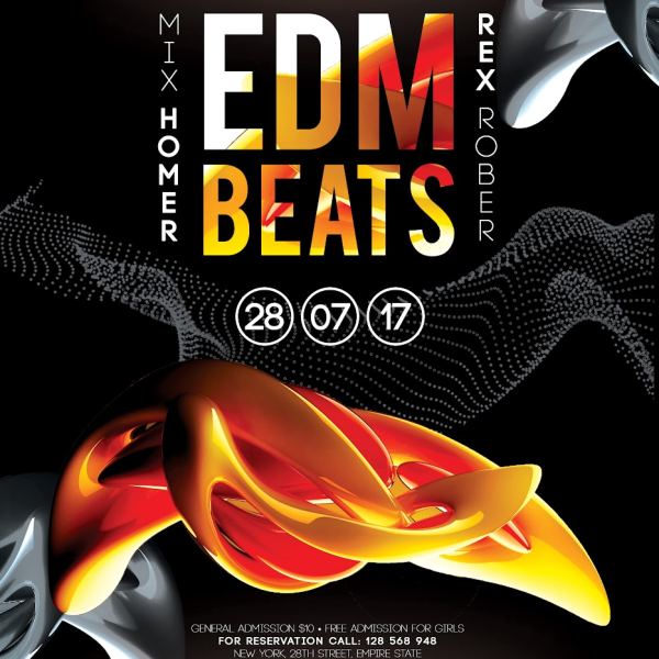 Edm Beats – Flyer PSD Template & Facebook Cover Access