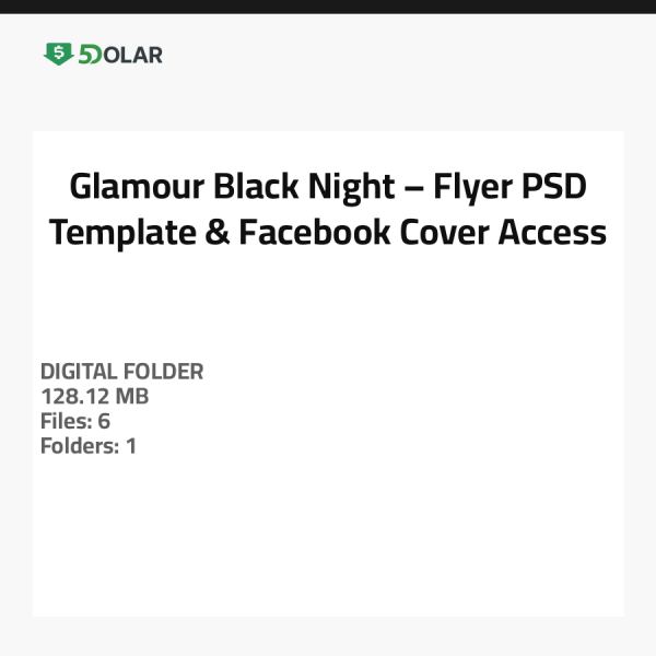 Glamour Black Night – Flyer PSD Template & Facebook Cover Access