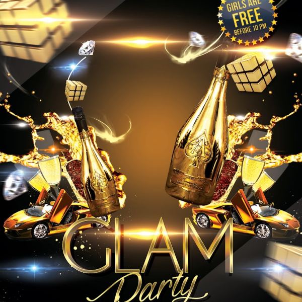 Glam Party Flyer PSD Template & Facebook Cover Access