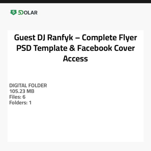 Guest DJ Ranfyk – Complete Flyer PSD Template & Facebook Cover Access