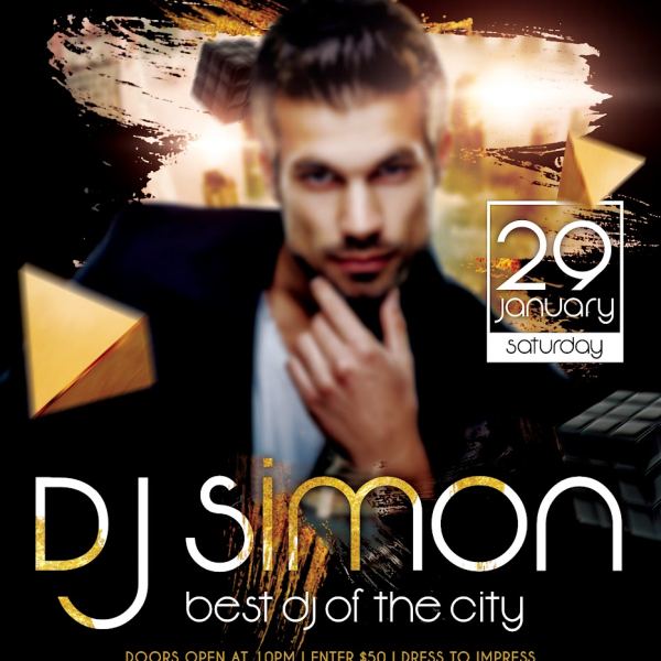 Guest Dj Simon – Flyer PSD Template & Facebook Cover Access