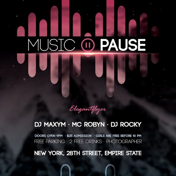 Music Pause – Flyer PSD Template & Facebook Cover Access