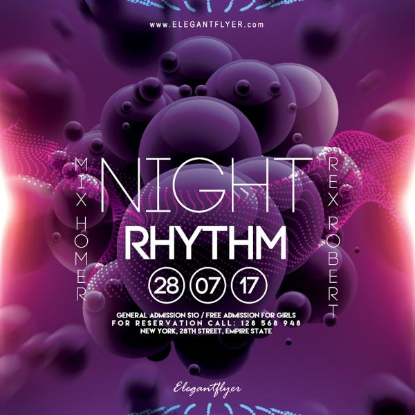 Night Rhythm – Complete Flyer PSD Template & Facebook Cover Access