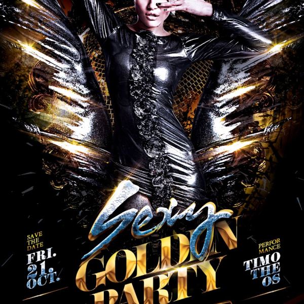 Sexy Golden Party Flyer Template Access