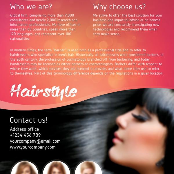 Hair Salon Flyer PSD Template & Facebook Cover Access