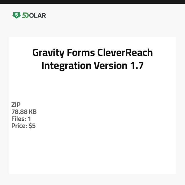 Gravity Forms CleverReach Integration - Version 1.7