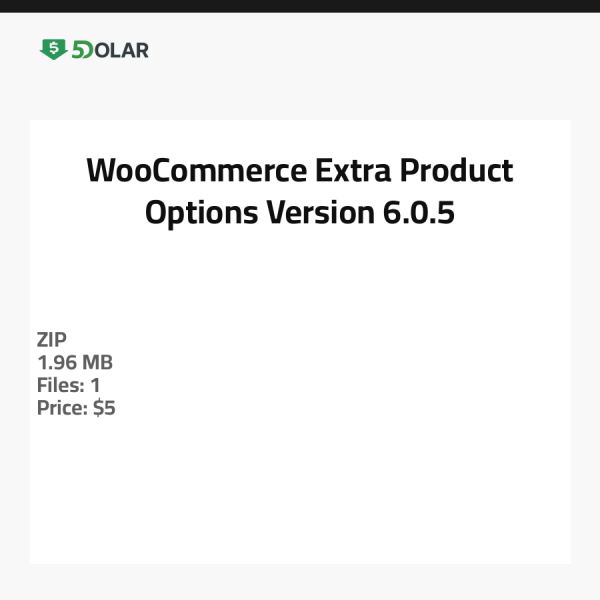 خيارات المنتج الإضافية لـ WooCommerce - الإصدار 6.0.5