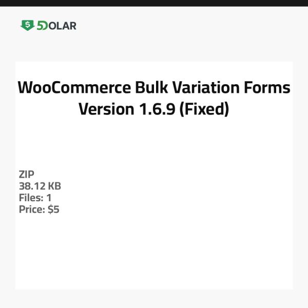 نماذج التباين بالجملة لـ WooCommerce - الإصدار 1.6.9 (تم الإصلاح)