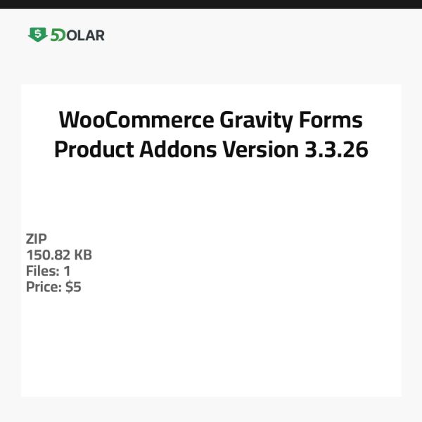 إضافات منتجات Gravity Forms لـ WooCommerce - الإصدار 3.3.26