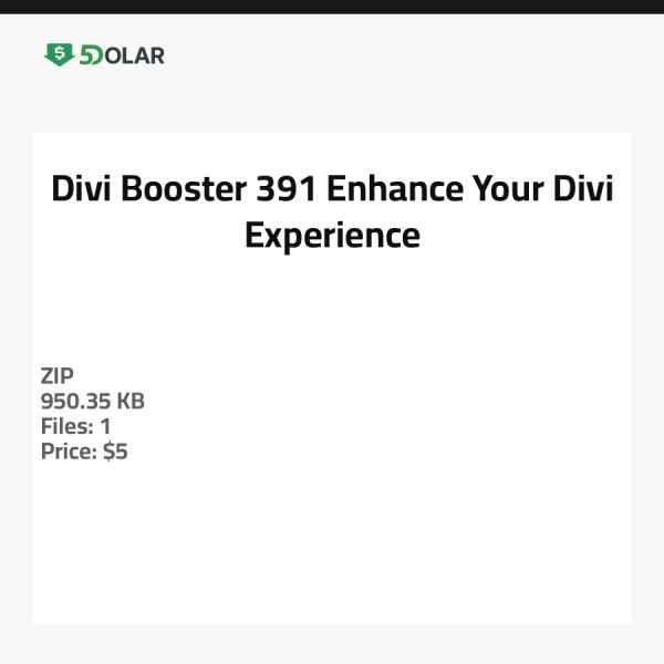 Divi Booster 391 - عزز تجربتك مع Divi