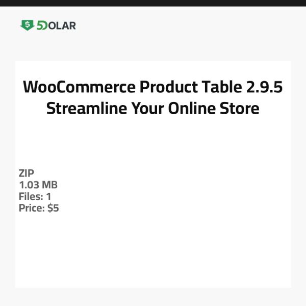 WooCommerce Product Table 2.9.5 - Streamline Your Online Store