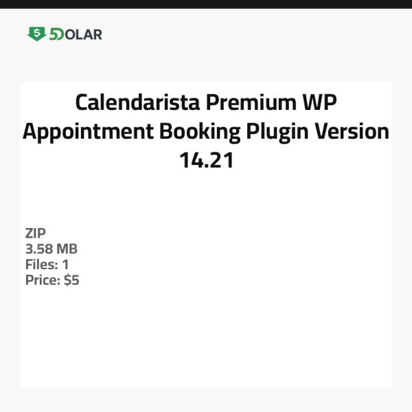 Calendarista Premium WP Terminbuchungs-Plugin - Version 14.21
