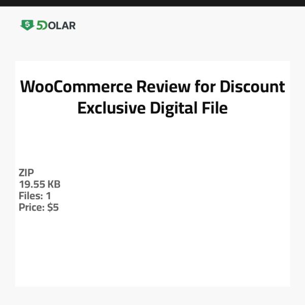 WooCommerce Bewertung für Rabatt - Exklusive digitale Datei
